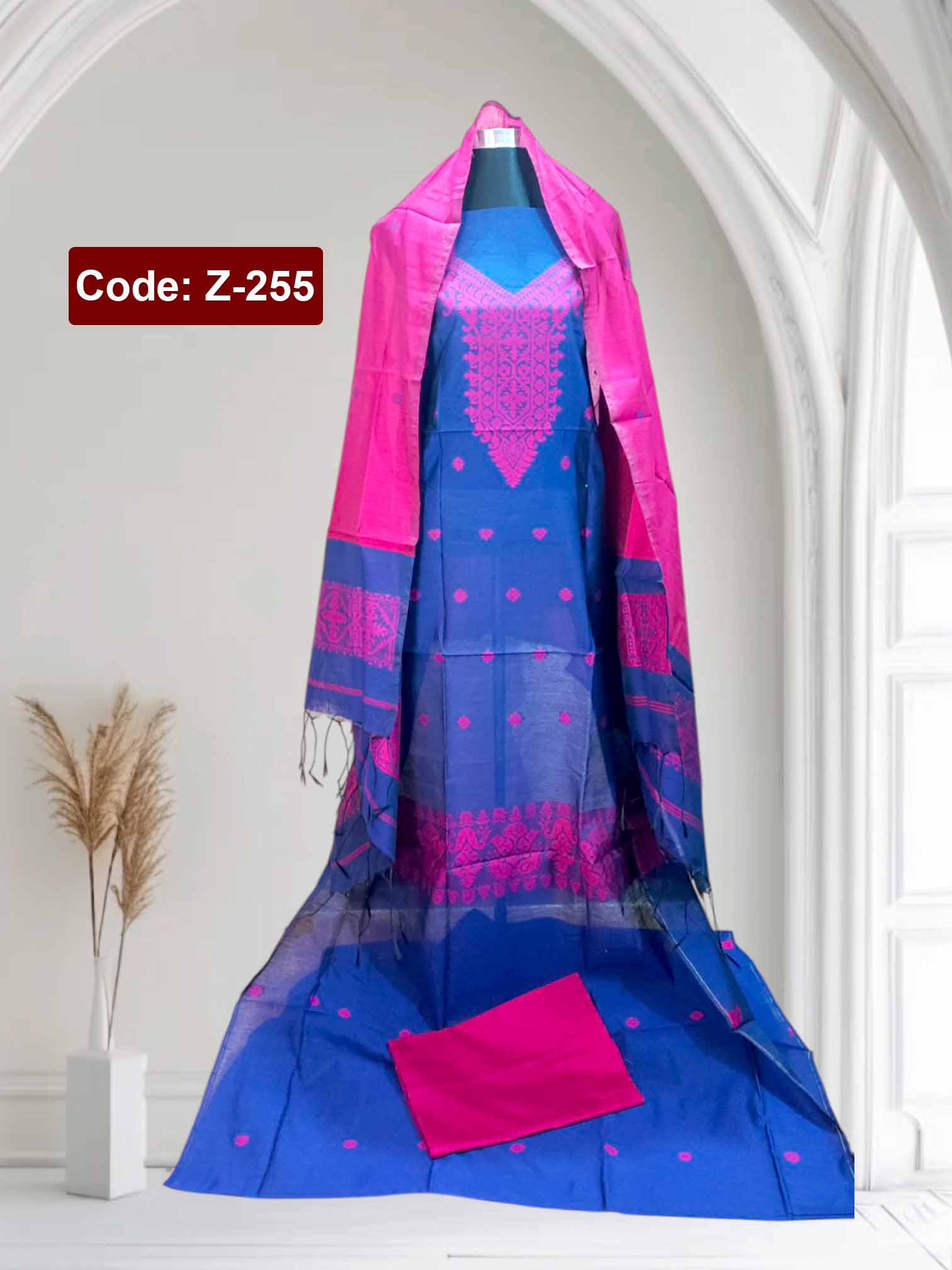 টাঙ্গাইলের জামদানি থ্রি পিছ | Zamdani Three piece | Code: Z-255
