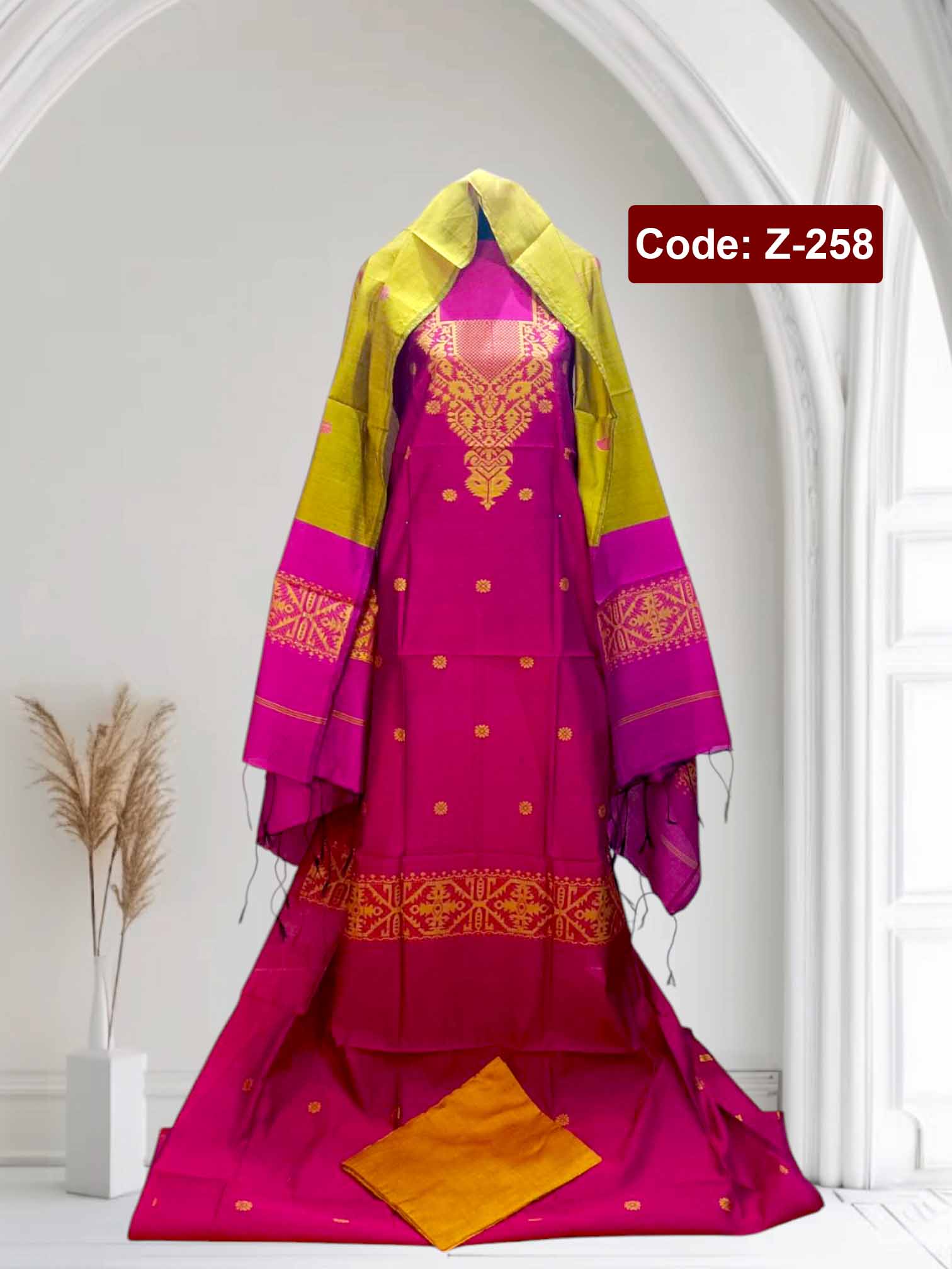 টাঙ্গাইলের জামদানি থ্রি পিছ | Zamdani Three piece | Code: Z-258